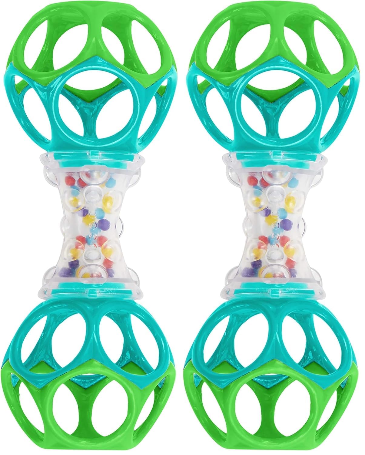 Bright Starts Oball Shaker Rattle Toy, Ages Newborn + (Pack of 2)