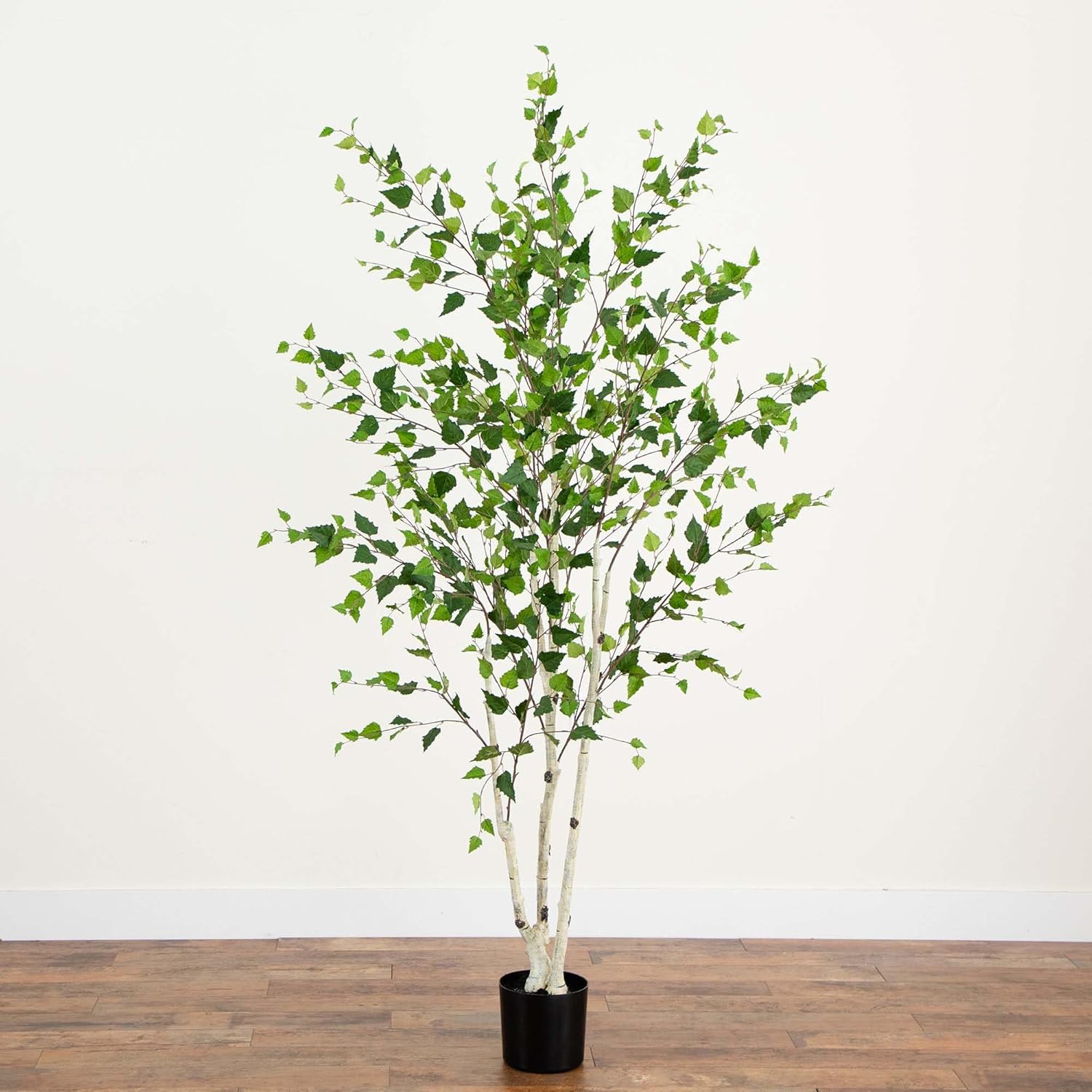Nearly Natural 7ft. Artificial Birch Tree with Real Touch Leaves