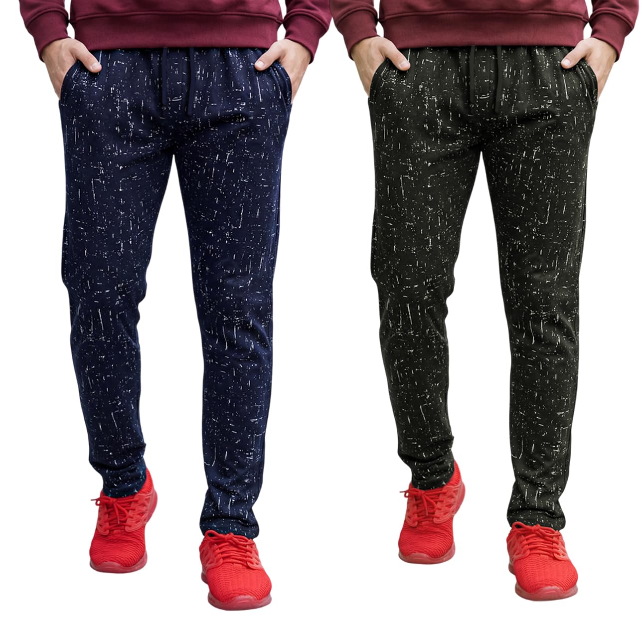 feel track Men's Regular Fit Printed Track Pants-picture-21