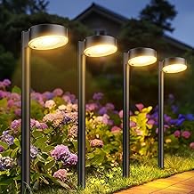 LETMY Garden Light, Outdoor, Solar Light, Outdoor, IP65 Waterproof, Warm White Light, Auto On/Off, Garden/Parking Lot/Lawn/Walkway/Flowerbed/Veranda Decoration, Stylish, Gardening, Pathway Light