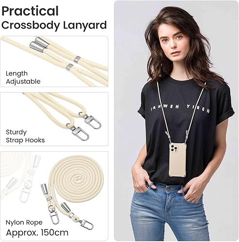 Miniatura 2 de ZCDAYE Funda para iPhone 13 Pro Max con cordón cruzado para teléfono, funda de silicona suave con correa ajustable para el hombro, funda de teléfono