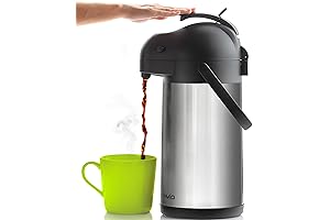 74Oz Airpot Thermal Coffee Carafe - Insulated Stainless Steel Coffee Dispenser with...