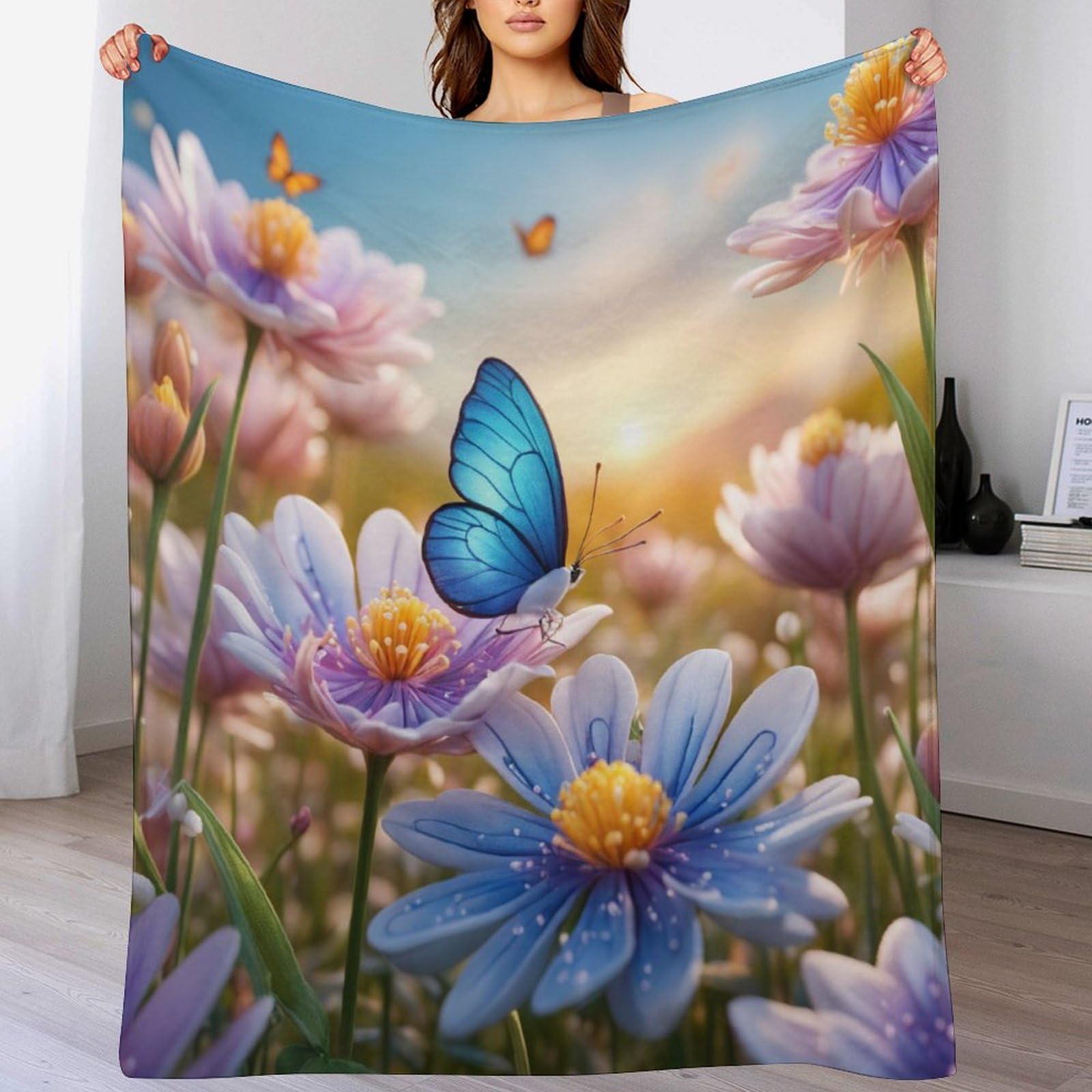 Manta de franela suave y mullida de 140 x 180 cm contra el frio en las cuatro estaciones