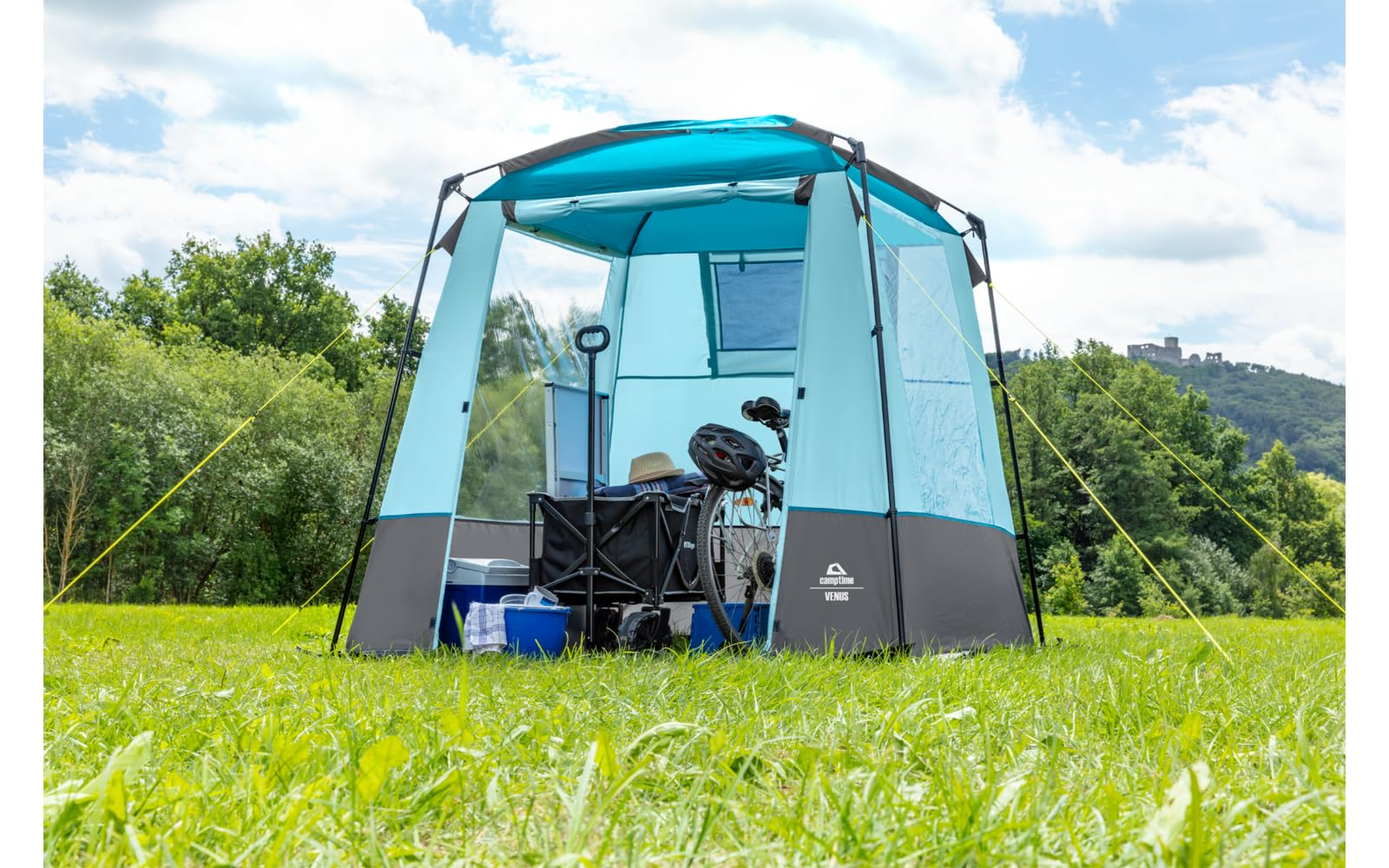 CAMPTIME Venus | Tienda Cocina Camping, Tienda Multiusos-Cocina Independiente, Avance Furgoneta Camper, Lona de Camping Universal de Almacenamiento y Cocina Autoportante, 200x185x195 cm