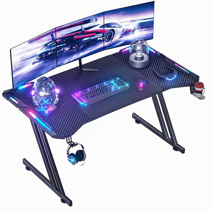 Buy RGB Gaming Desk 120cm Large Gaming Table for Laptop, Computer Desk