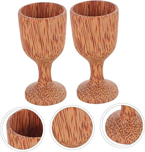 Miniatura 2 de BESPORTBLE Elegante copa decorativa de madera de agua taza de cóctel de madera ideal para picnic barbacoas
