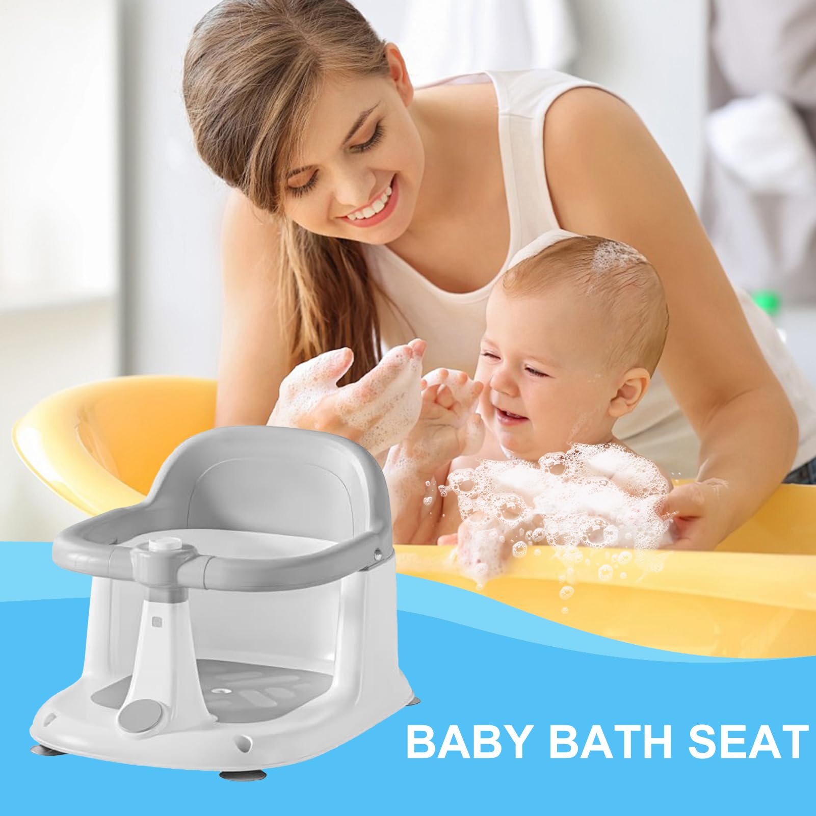 Seggiolino da Bagno per Bambini Sedile doccia antiscivolo con ventose