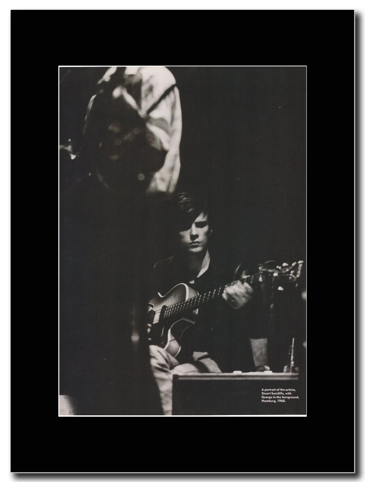 gasolinerainbows - The Beatles - Stuart Sutcliffe Hamburg 1960. - Matted Mounted Magazine Promotional Artwork on a Black Mount