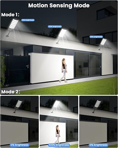 Miniatura 3 de Gefolly Farolas solares para exteriores, 6500 K, luz de estacionamiento comercial, del atardecer al amanecer, luces de inundación de seguridad IP68