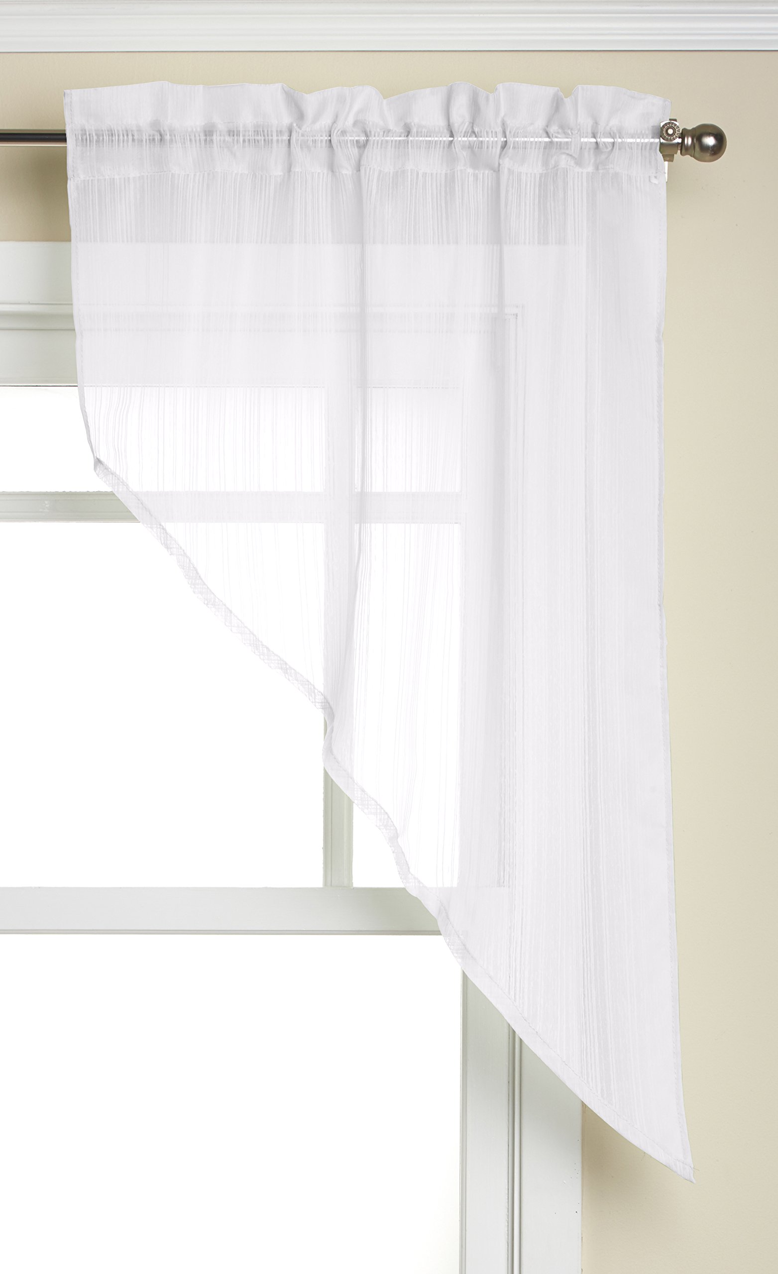 Lorraine Home Fashions Harmony Swag Pair, 56 x 38-Inch, White