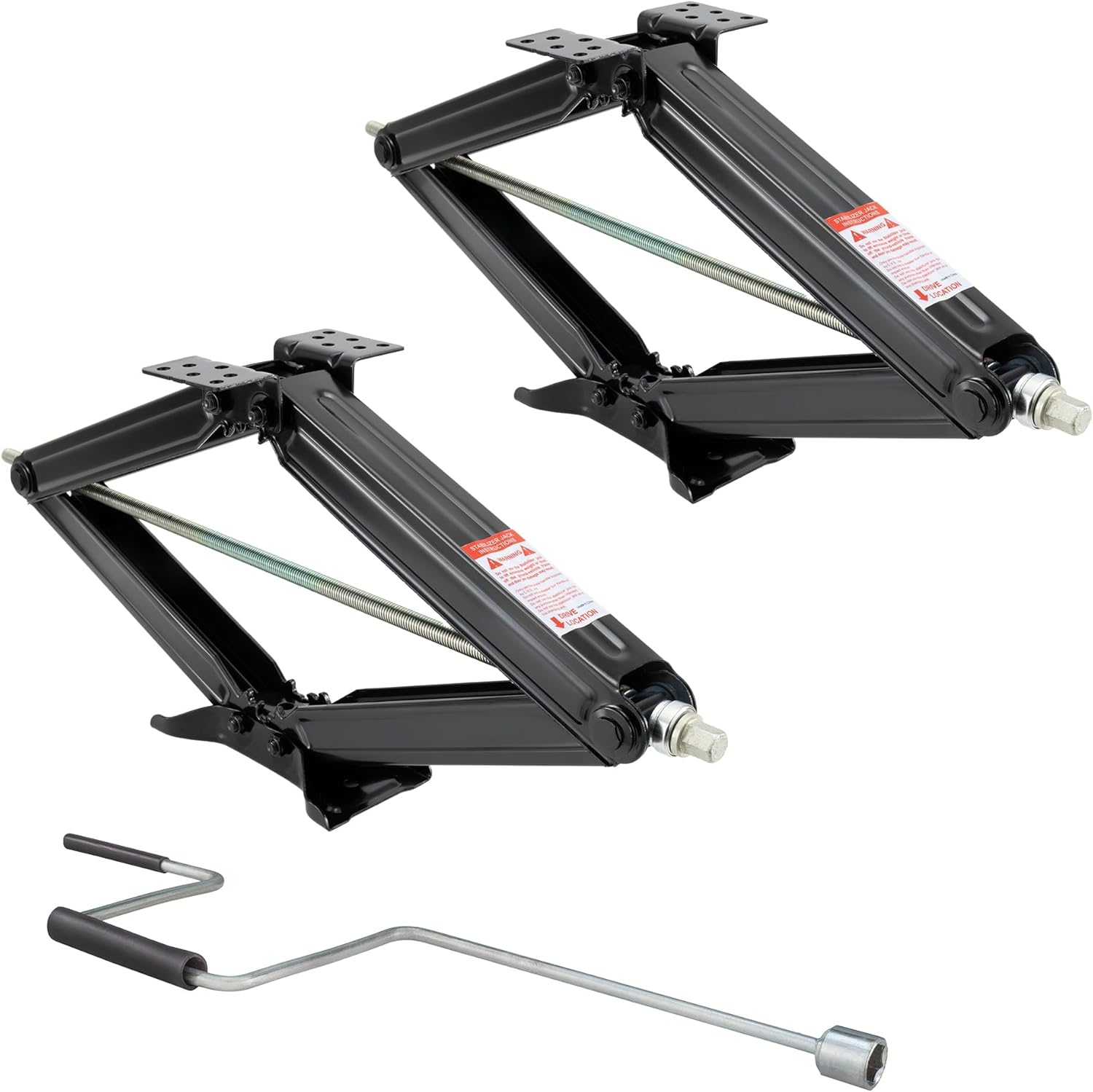 Tough Grade 2500lb 24" RV Scissor Jack with Handle (4 Pack)