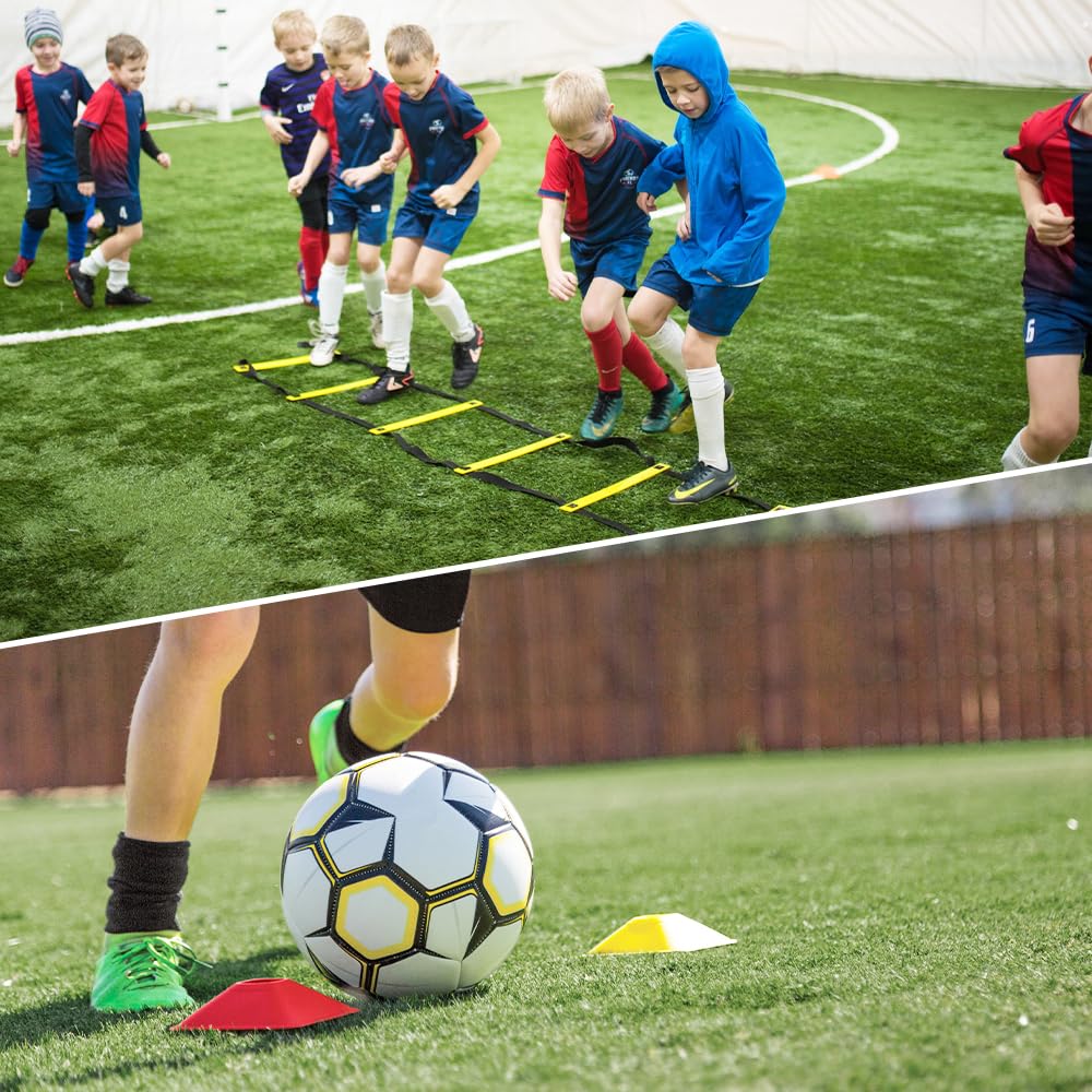 Frevoitna Drabina koordynacyjna do piłki nożnej, drabina Speed Agility Training Kit Agility z drabinką i stożkiem