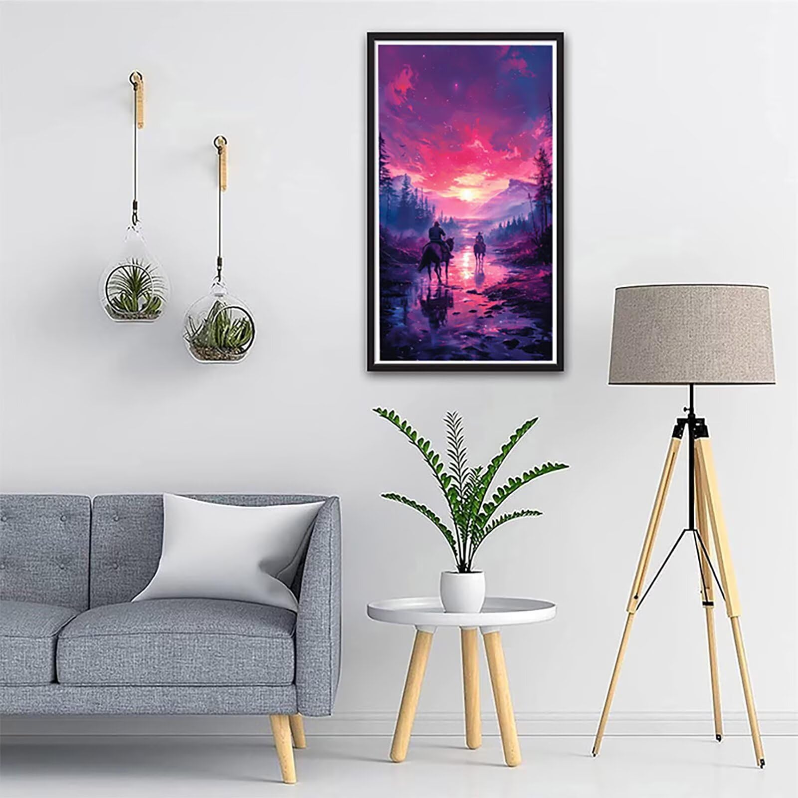 Dipingere con i Numeri Adulti Tramonto, Dipingere con i Numeri Cavallo, Fai da te Paint by Numbers per Principianti, Hobby Creativi Adulti, Painting by Numbers per Decorazioni Casa 100x200cm V-2653