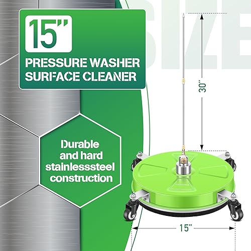 Miniatura 62 de PWS14G - Limpiador de superficies de hidrolavadora de 14 pulgadas con 4 ruedas, limpiador de superficies de acero inoxidable verde recubierto