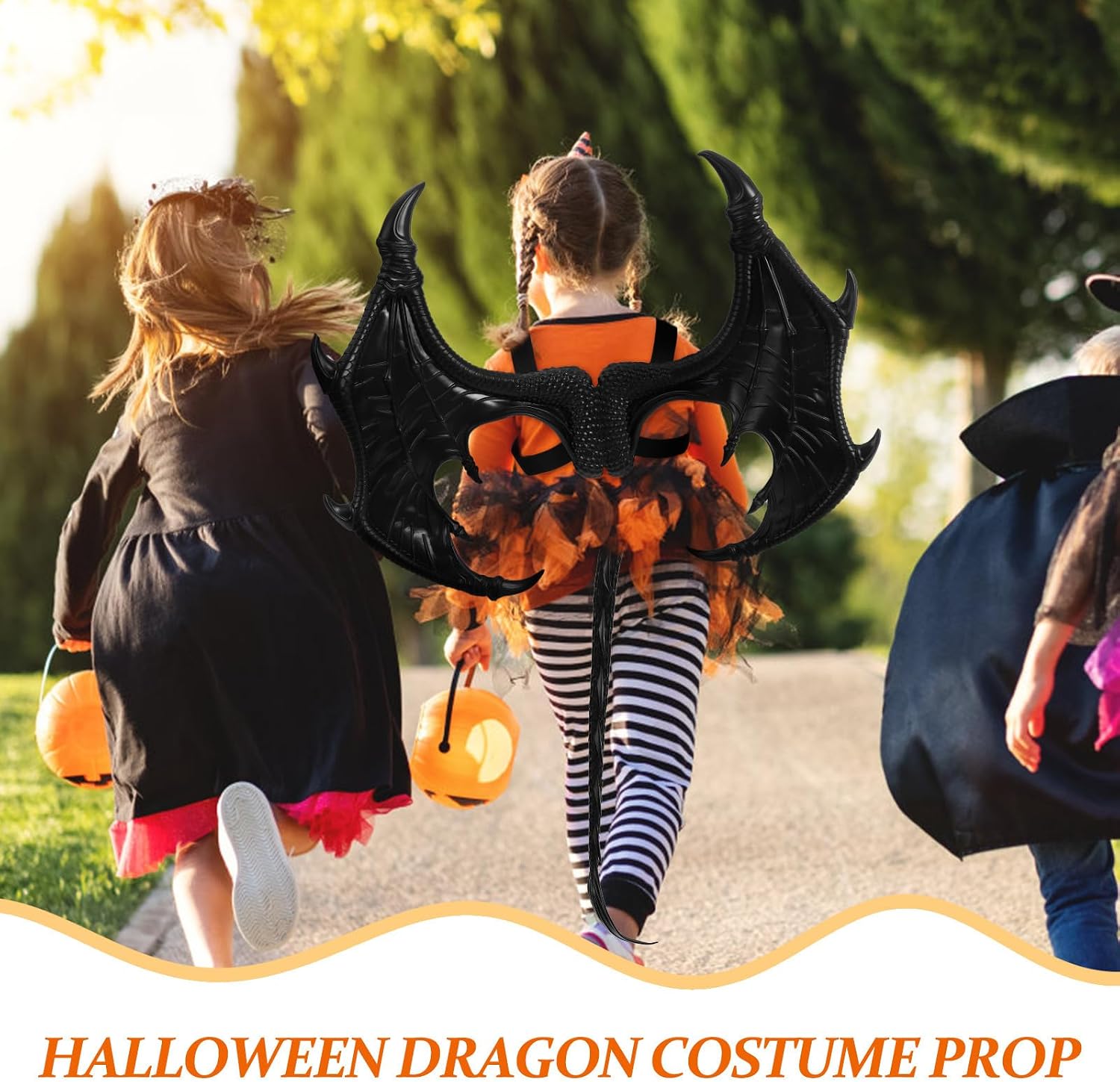 FAVOMOTO Dragon Wing Tail Set for Children, Dragon Costume Prop for Halloween Cosplay Dress Up Accessory for Party And Role Play