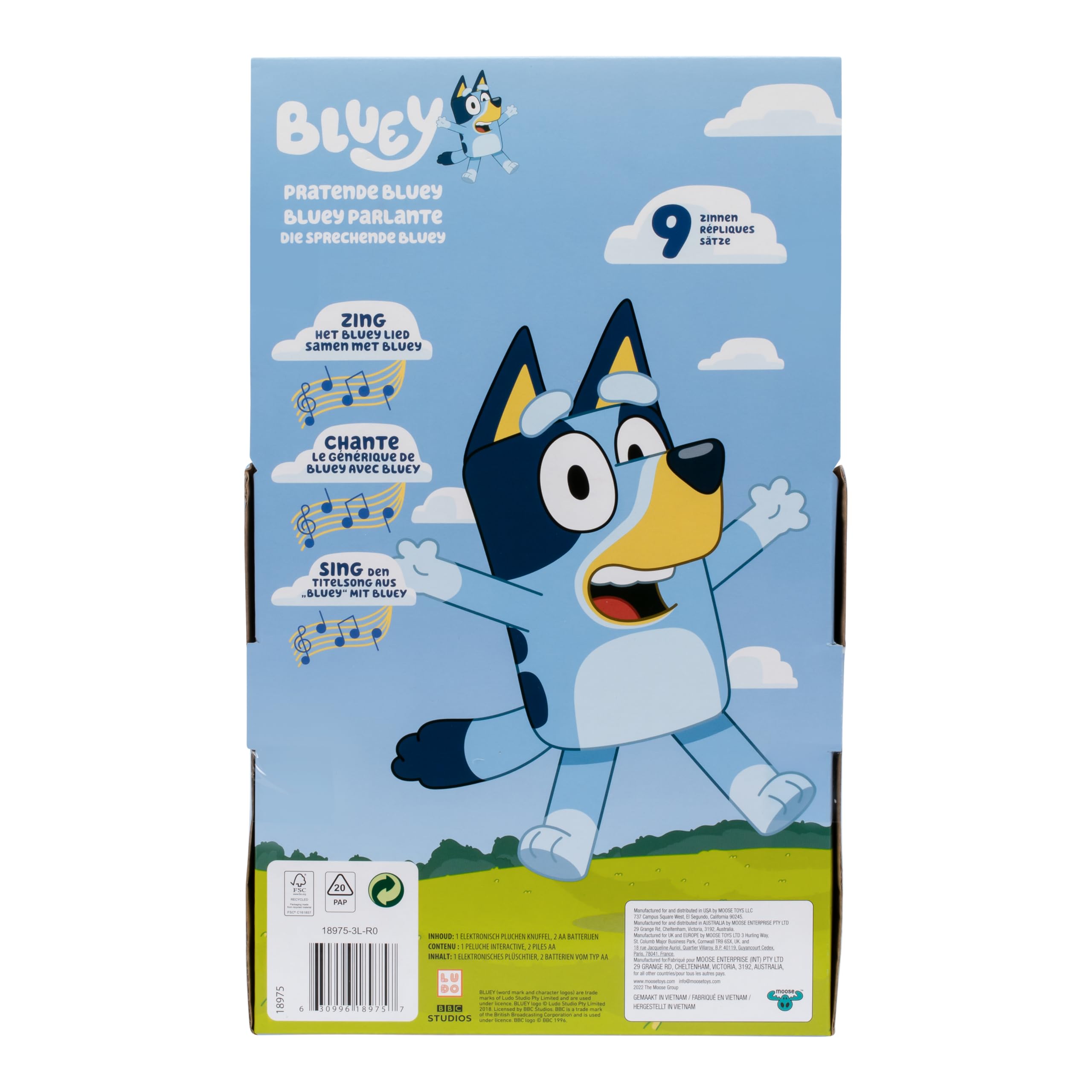 Moose Toys BLUEY Peluche parlante