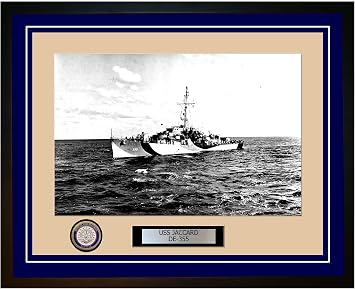 USS Jaccard DE-355 Framed Navy Ship Photo 268DE355Blue