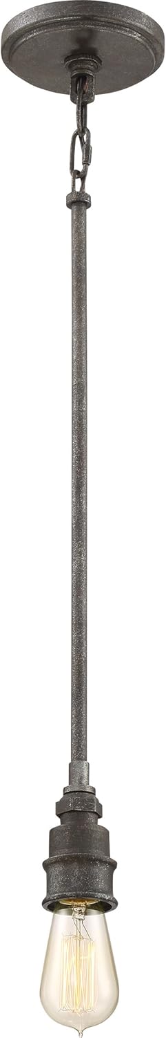 Quoizel Squire 1-Light Rustic Black Mini Pendant Light