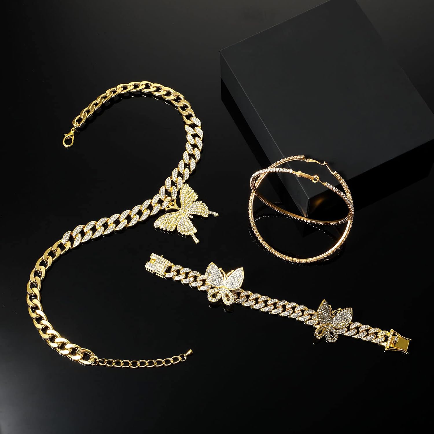 Pieces Butterfly Cuban Jewelry Set Cuban Link Kenya Ubuy