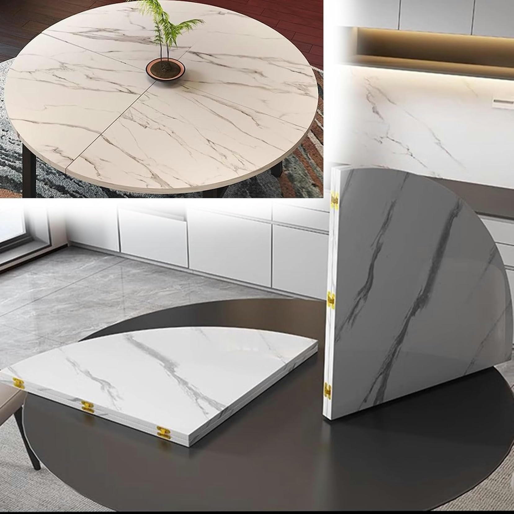 Table basse pour manger à la maison avec un grand plateau circulaire