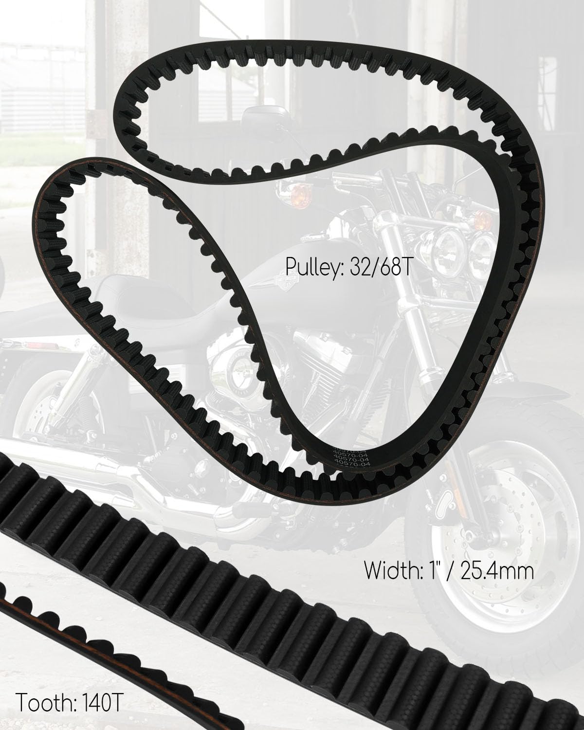 CTTMEOOB 40594-06 Rear Drive Belt 140T 1" For Harley Davidson Touring Models 2009-2023 - Replace 40594-06 - View #10