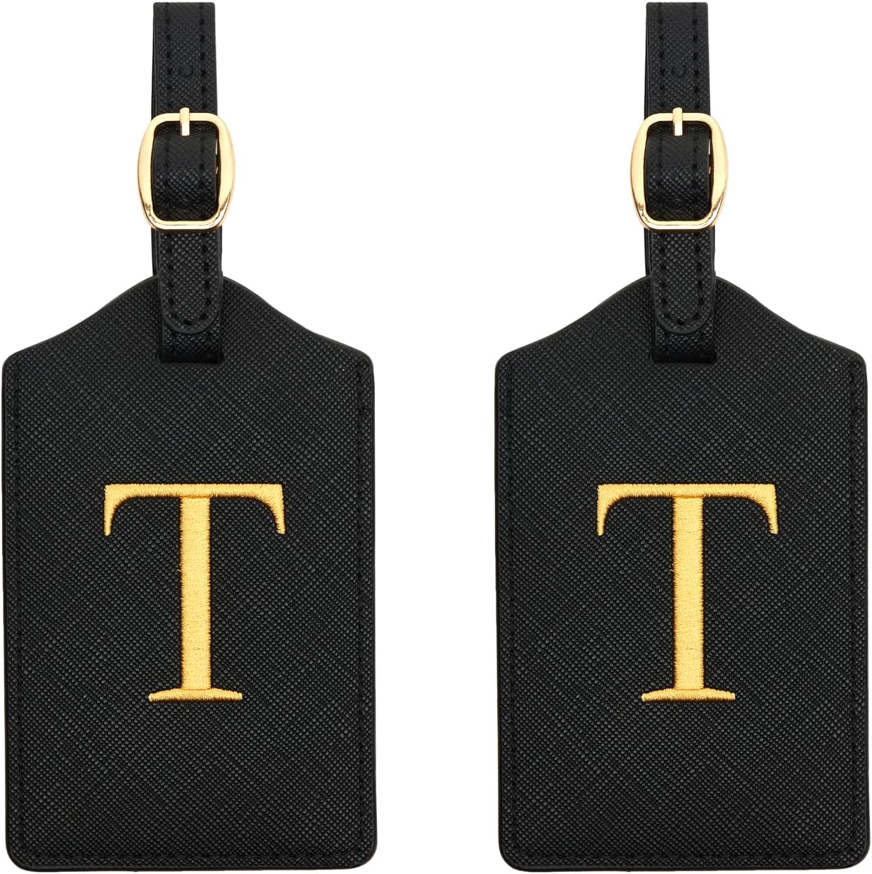 2 Pcs Initial Luggage Tags Monogrammed PU Leather Luggage