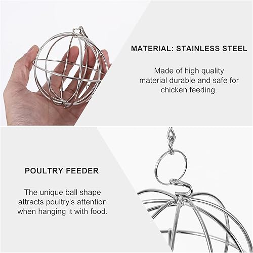 Miniatura 7 de Yardwe Comederos para pájaros colgantes de acero inoxidable, 2 unidades, para exteriores, jardín, decoración de patio salvaje
