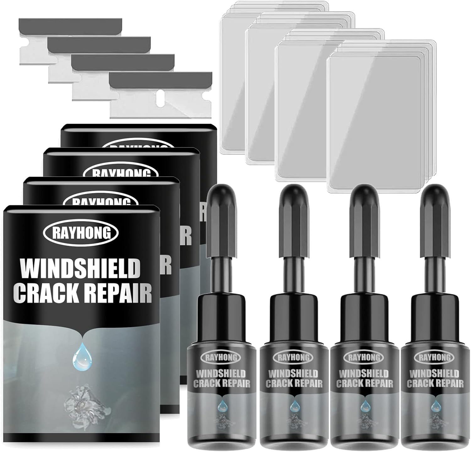 Amazon フロントガラスリペアキット rayhong、フロントガラスリペアキット ffadoo, Windshield Crack