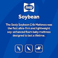 Vista 12 de Soja Sealy de espuma para el niño / pequeño colchón de cuna, espuma hipoalergénica de soja, firma adicional, cubierta impermeable durable, ligera
