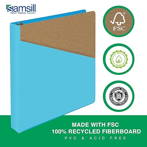 Vista 287 de Samsill Carpeta duradera de 1.5 pulgadas, fabricada en los Estados Unidos, carpeta de anillos en D, carpeta transparente personalizable, color Negro