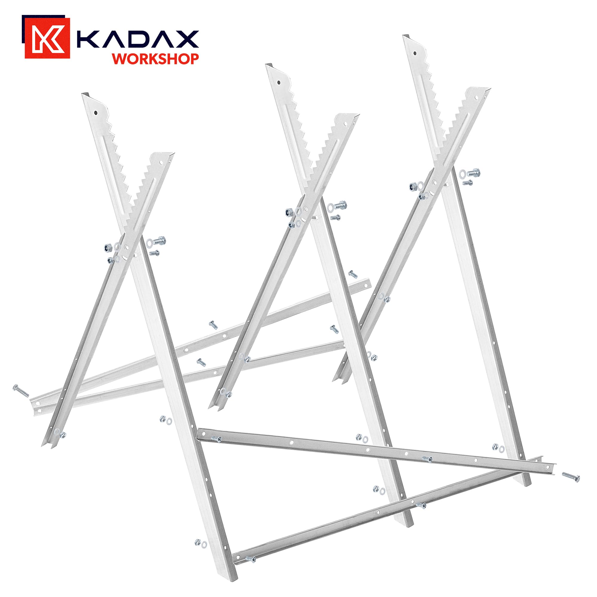 KADAX Cavalletto pieghevole per motosega, cavalletto pieghevole in acciaio, supporto in legno pieghevole, portata fino a 150 kg, telaio per segare legna da ardere, cavalletto pieghevole