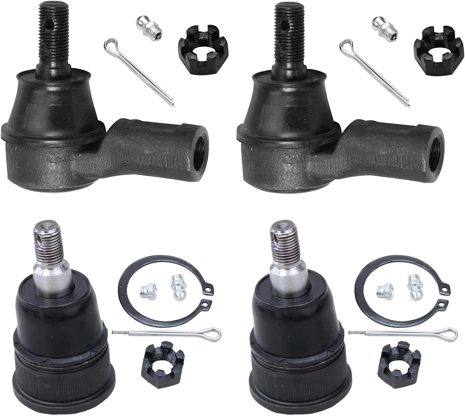 ‎Detroit Axle - Front Ball Joints Tie Rods for 2003-2011 Honda Element 2 Lower Ball Joints 2 Outer Tie Rod Links 2004 2005 2006 2007 2008 2009 2010 Replacement