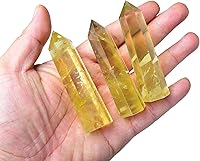 Vista 12 de 1 torre de cristal natural de cuarzo rosa de 3.54-4.33 pulgadas, varita de cristal curativo 6 facetas chakras reiki terapia de meditación