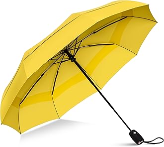 Windproof Travel Umbrellas for Rain - Easy Auto Open Close, Durable & Compact Umbrella, Strong Fiberglass Frame, Waterproof Canopy - Backpack, Purse, Portable Umbrella for Travel