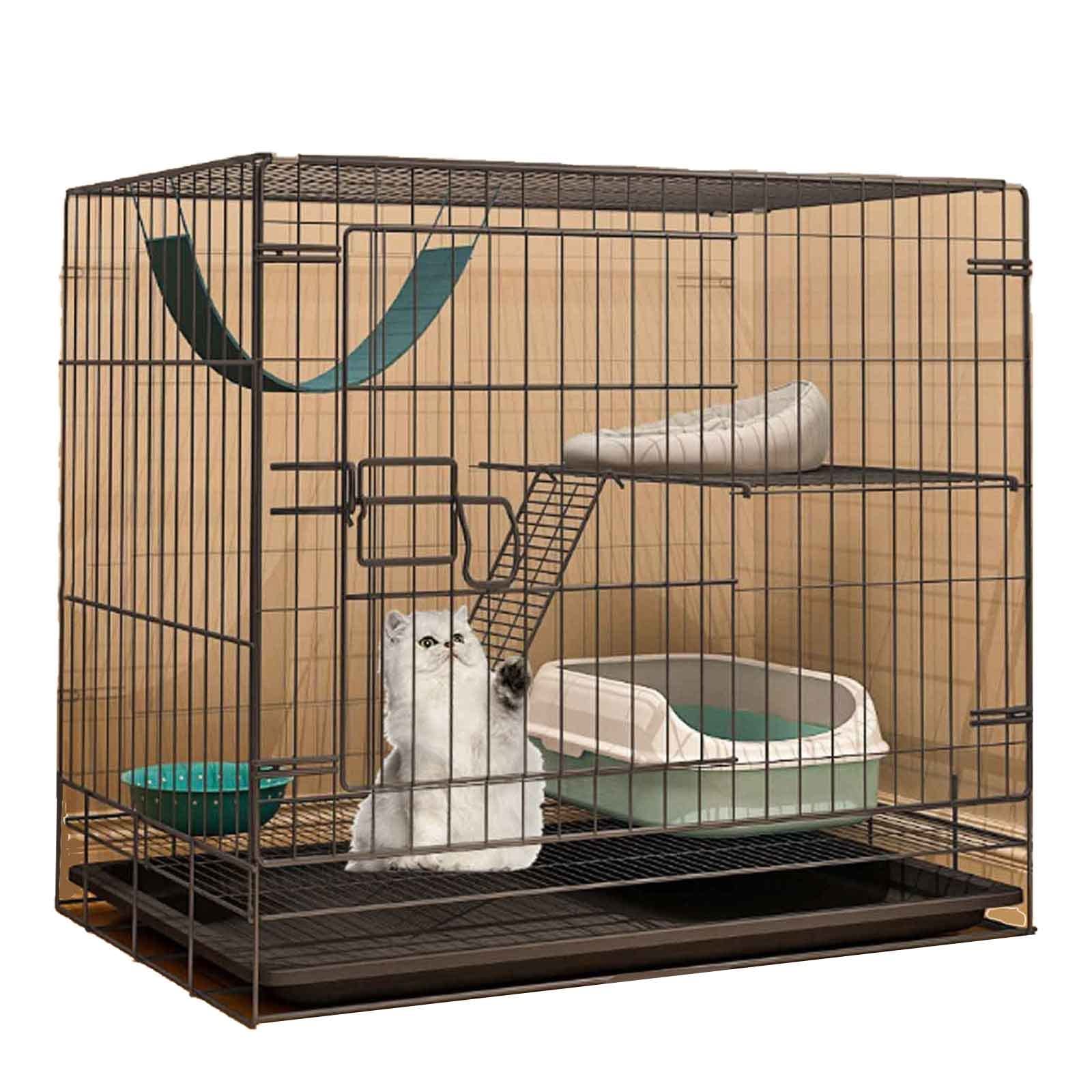 Parc étanche pour animaux 58x41x50cm avec bac à litière pour chat et lapin