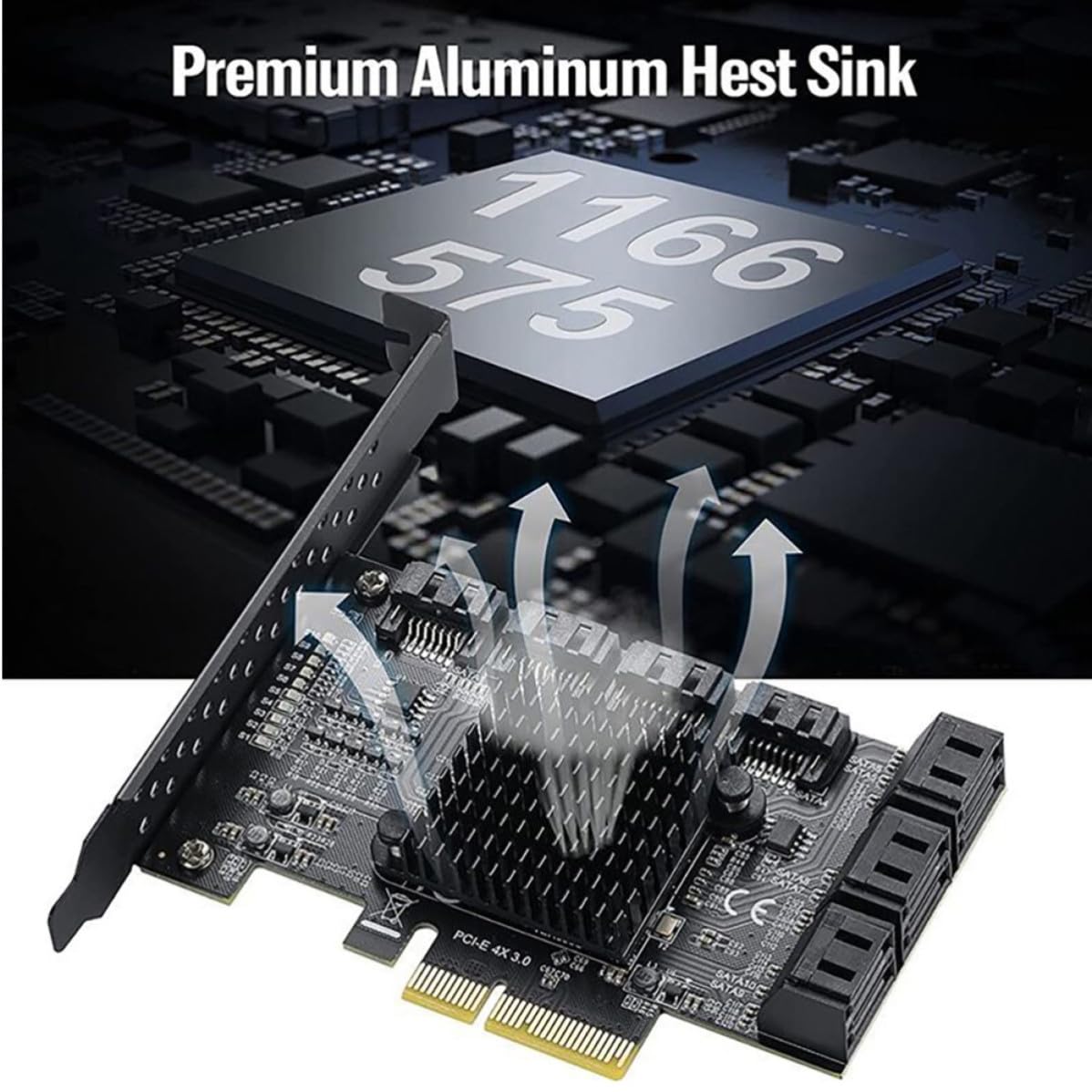 Scheda Wifi per PC Scheda di Rete Pci-e X4 3.0 a 10 Porte Sata3.0, Trasmissione Veloce e Stabile per Computer Desktop e Hard Disk