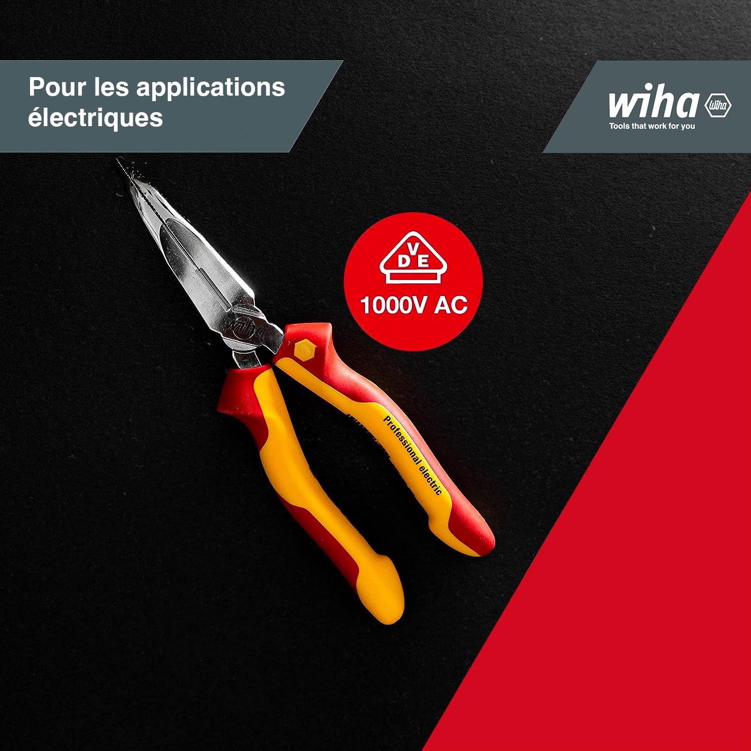WIHA 27425 - Alicates de boca semi-redonda Professional electric Z 05 1 06 200 mm SB Professional electric Cod. Z05120006SB