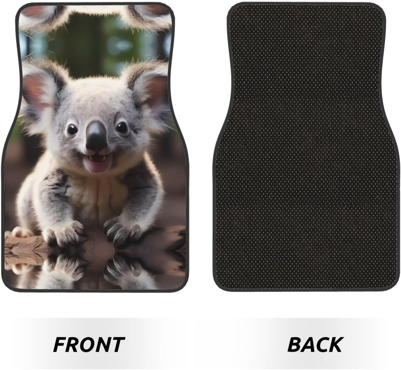 Cute Koala Patterned car mats 4-piece set | For cars/SUVs/trucks | Firm fit without displacement