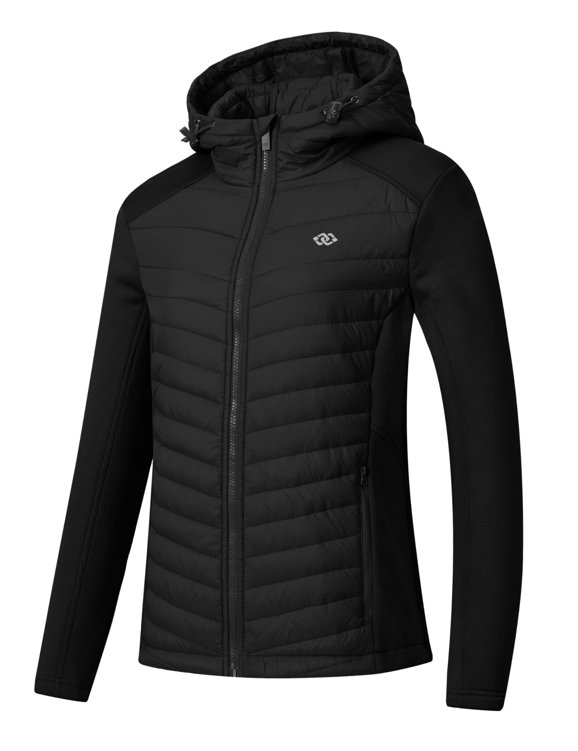 MoFiz Fleecejack voor dames, sportjas, wandeljas, outdoorjas, hardlopen, winter, ademend, hybride jas, vrijetijdsjas, lichtviolet, 3XL