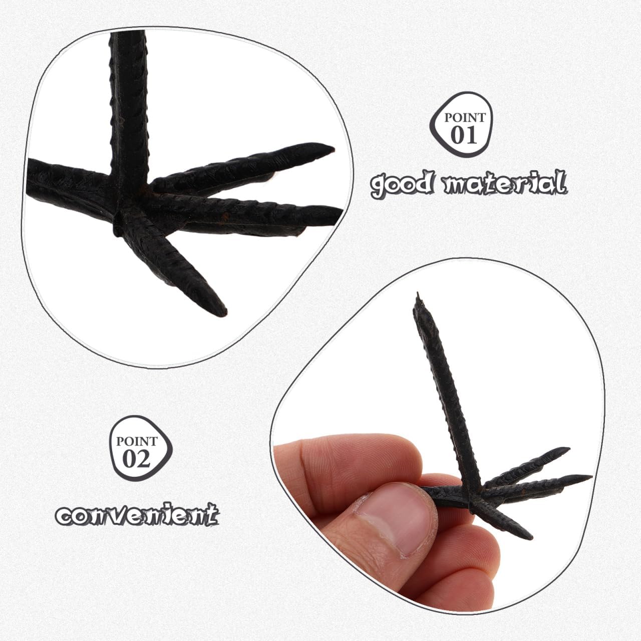 Homoyoyo 100pcs Realistic Plastic Bird Feet for Carvings - Amazing Crows and Ravens