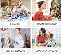 Vista 6 de Kits de pintura por números para niños y adultos principiantes, colorido animal lindo gato, pintura de números, kits de manualidades, juego