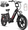 Electric Bike for Adults, 48V 40Ah60Ah 1600W3200W Peak Dual Motor Fast Long Range Ebike, 20 Inch Fat Tire Full Suspension Electric Bicycle 3134MPH, Step Thru E-bike APP Control, UL2849 Certified