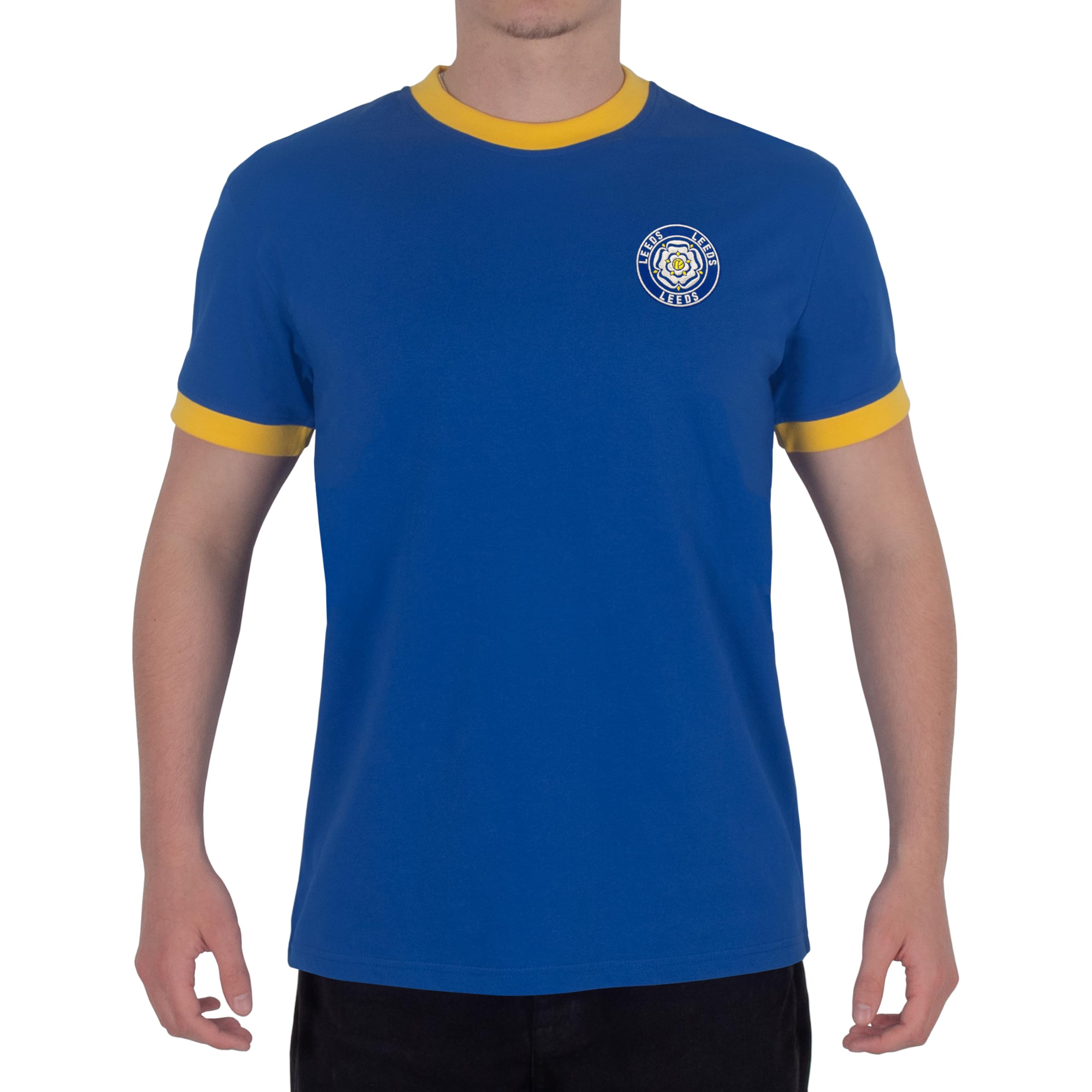 fan originals Leeds T-Shirt Mens Retro Crew Neck Rose Royal XL