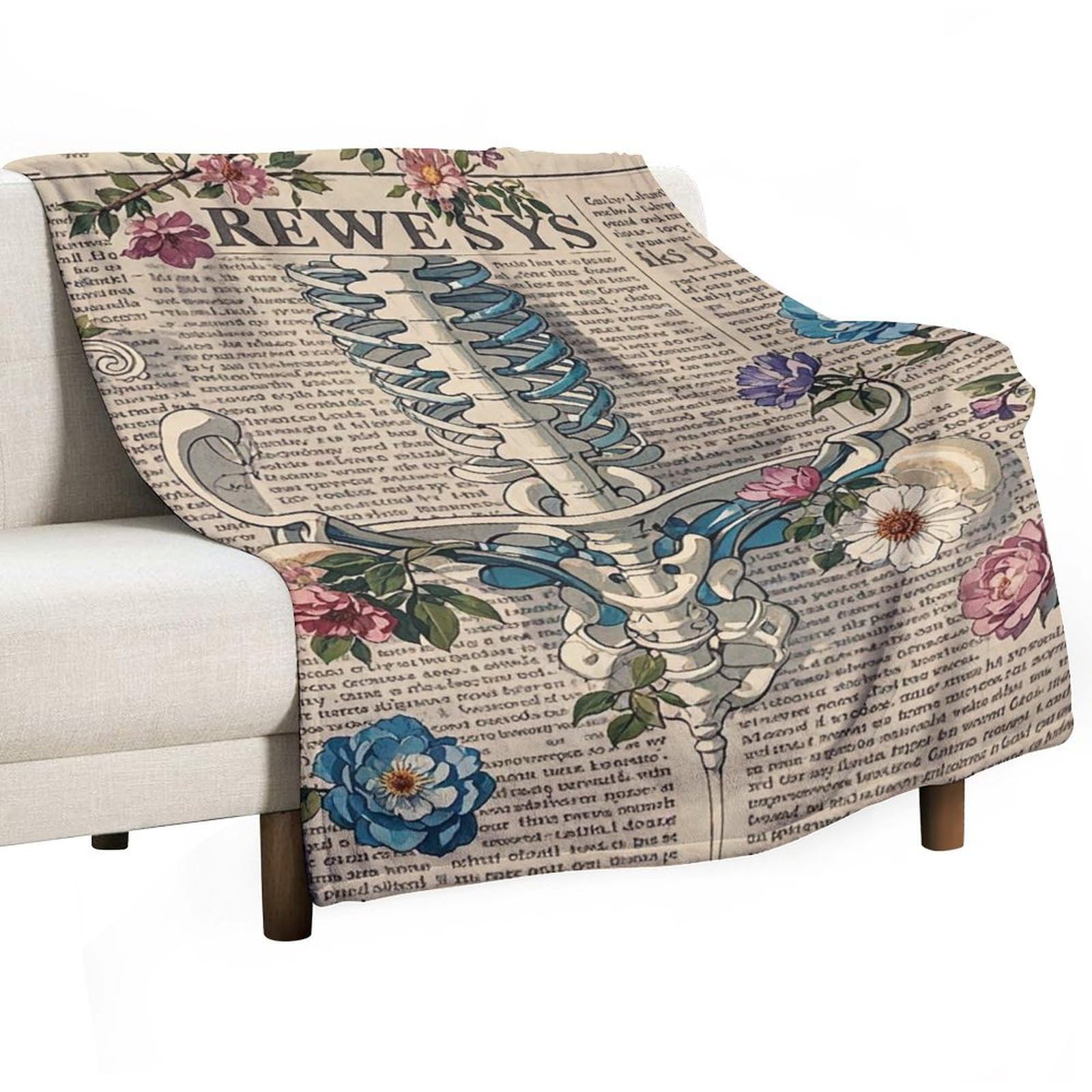 Couverture en flanelle motif anatomie, le confort d'un plaid doux et haut de gamme toutes saisons