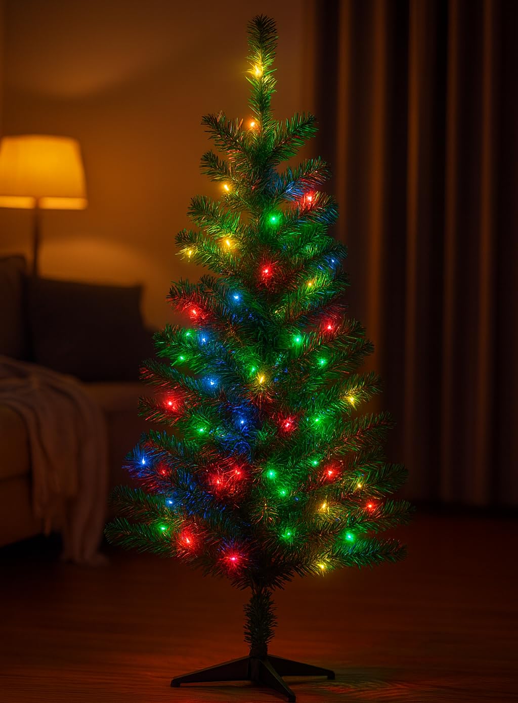 CraftVatika 4 Feet Christmas Tree with LED and Stand for Home Office Decor, X-Mas Tree for Indoor Party Setup, Festive Holiday Decoration Items, Seasonal Display Item for Living Room and Events-image-32