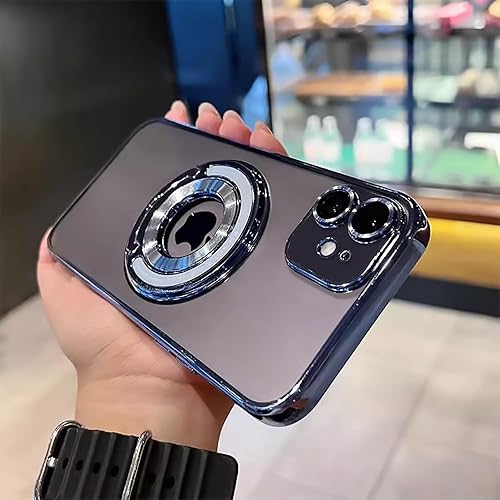 Miniatura 5 de Uioeua - Funda magnética transparente compatible con iPhone 11, con soporte transparente de lujo, con protector completo de lente de cámara para
