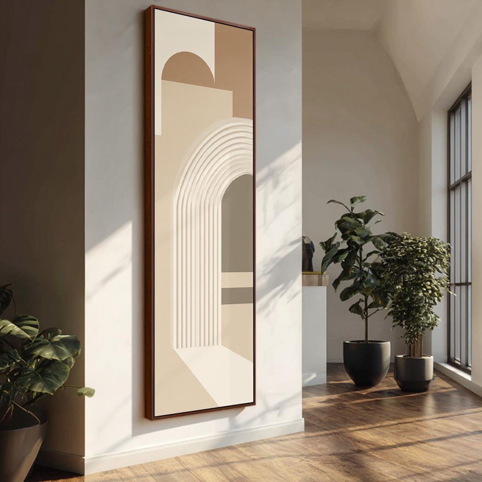 XINBAO Abstract Archway Canvas Print, Narrow Vertical Canvas Wall Art, Modern Geometric Decor，Horizontal for Home Decor Canvas(40x120cm/Frameless)