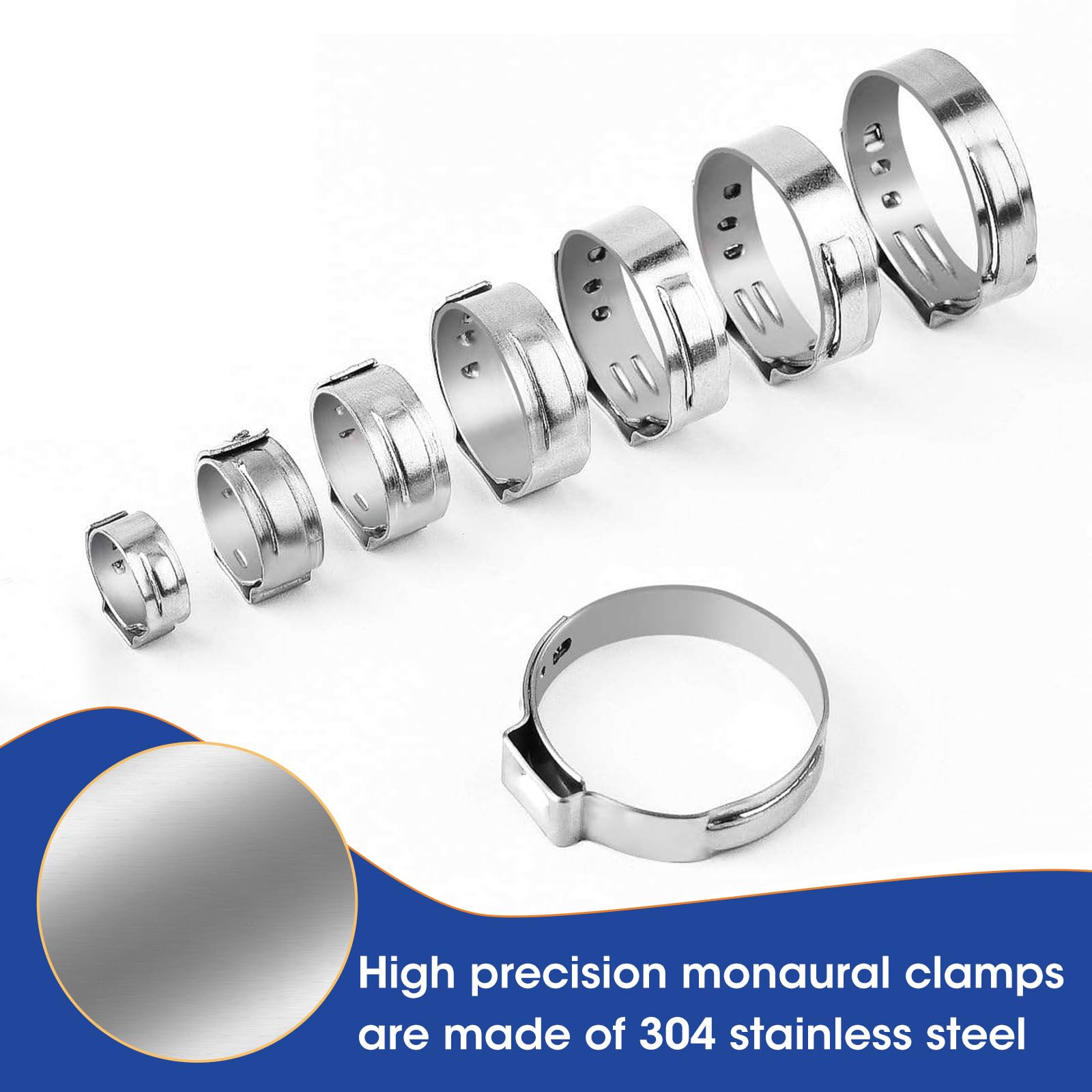 130 Stück Schlauchschellen Edelstahl Schlauchklemmen Set 5.8-21mm Schellen mit Klemmzange pour Rohrleitungen Kraftstoffleitungen Automobil, Industrie und Rohrsanierun