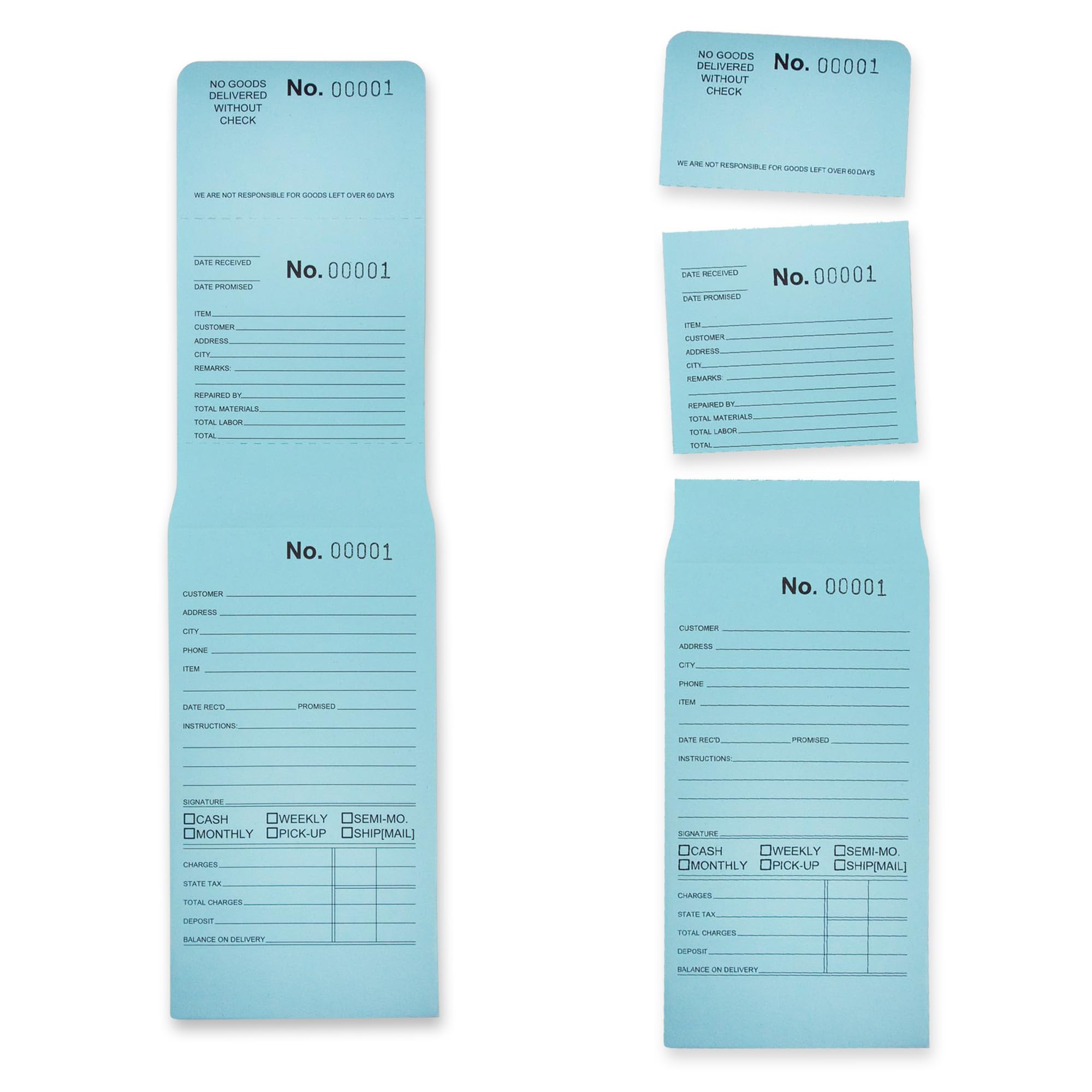100 Light Blue Jewelry Repair Envelopes Numbered in Consecutive Order