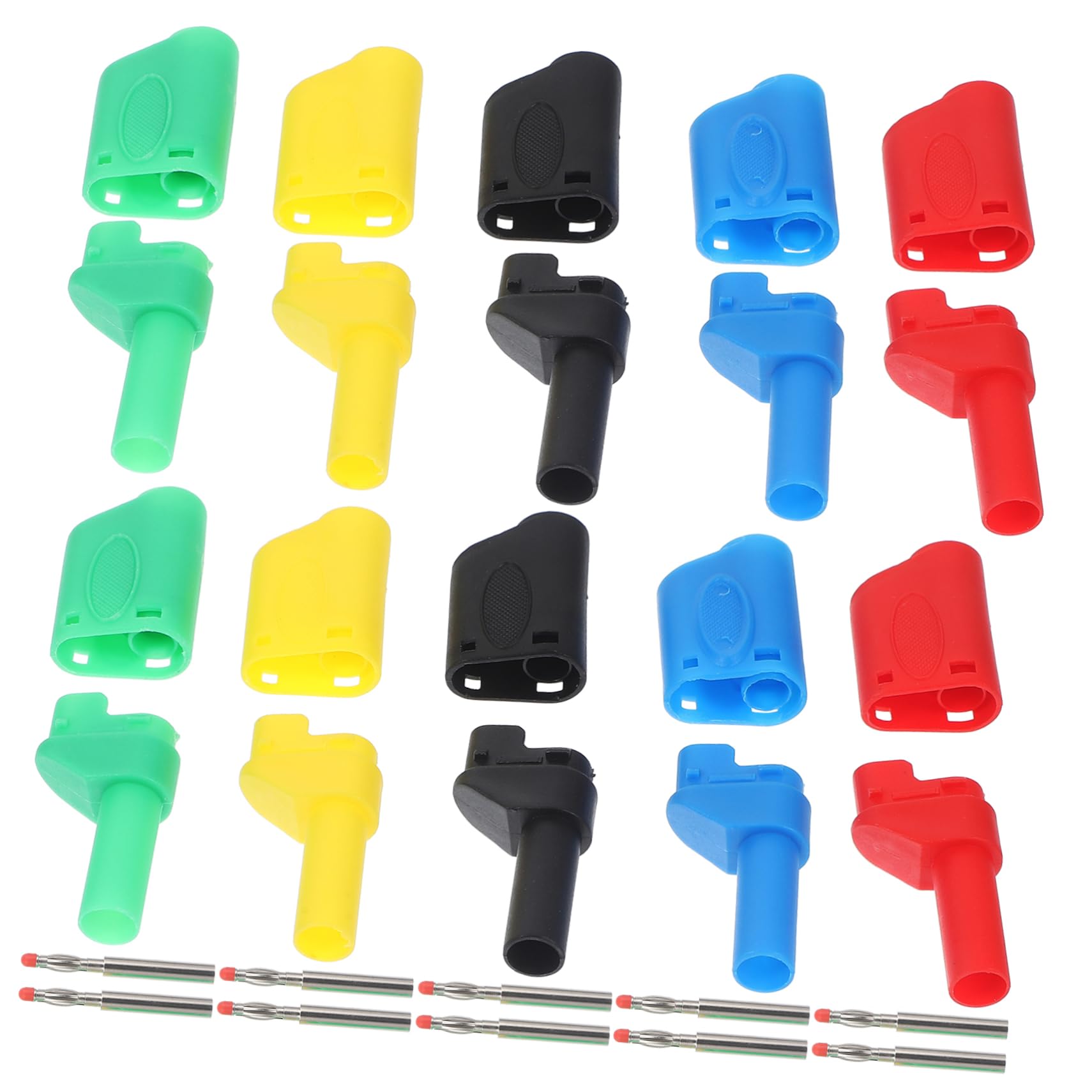 10pcs 4mm Insulated Banana Plugs Connectors for Multimeter Test Leads, 5 Colors (yellow Green Blue Red Black), Safe Stackable Audio Speaker Wire Connectors for Electronics Testing